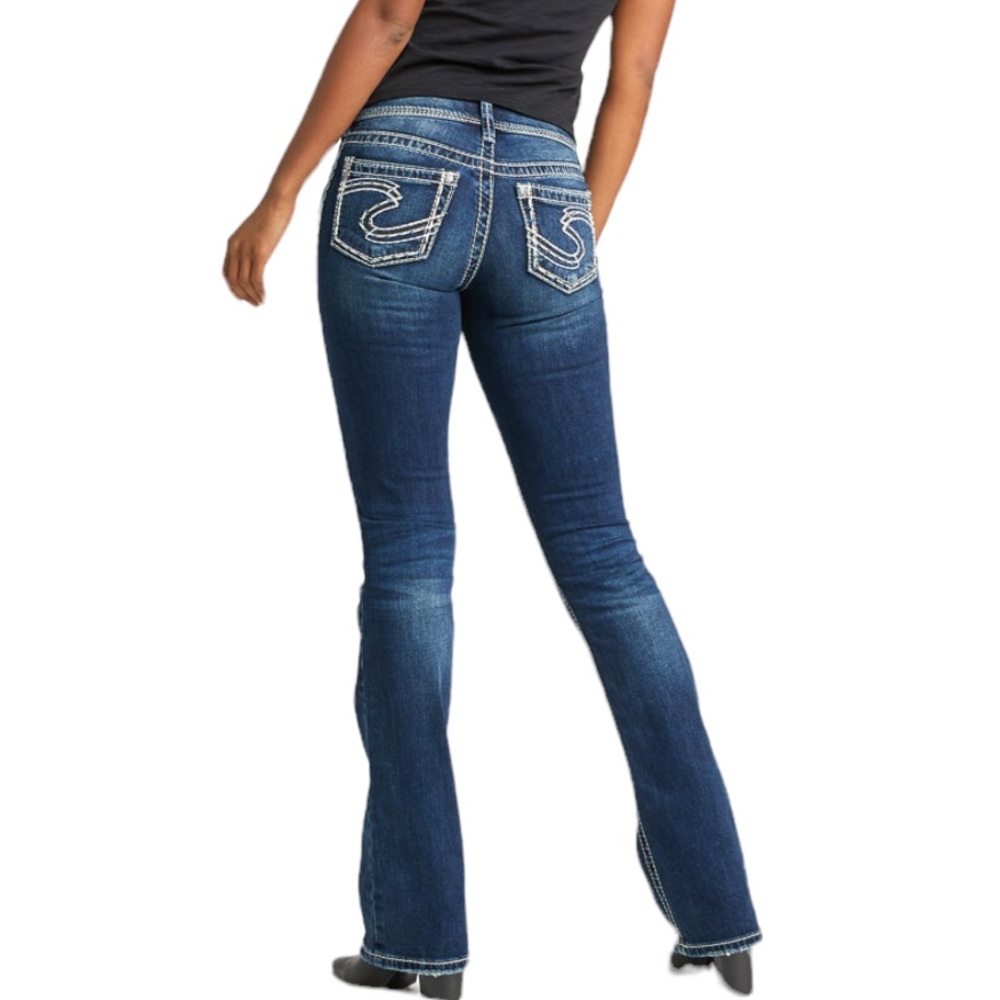 Silver Jeans Suki Mid Rise Curvy Fit Bootcut Leg Blue Jeans Women’s 31 x 34 NWT